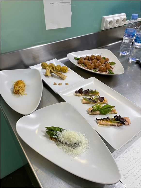Platos cocinados por los alumnos del MBA de la UPV